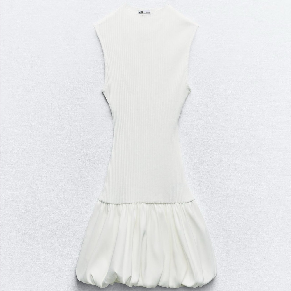 Zara Ribbed Balloon Dress Size M Ref. 0085/361